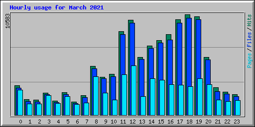 Hourly usage for March 2021
