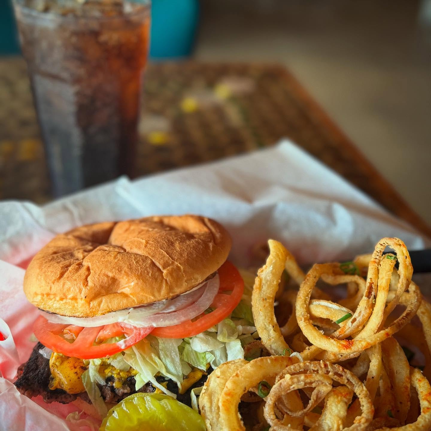 Juicy burger with Cajun seasoning